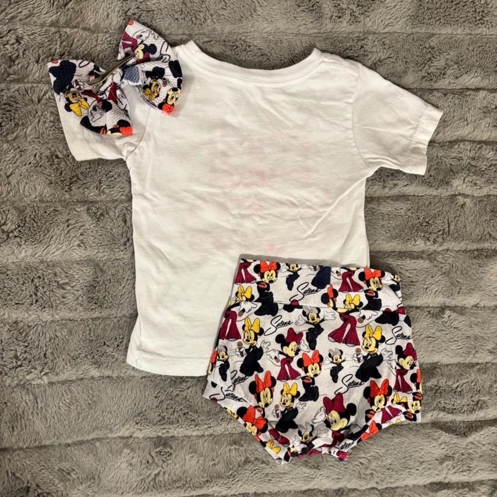 Handmade Selena Outfit 18-24 Months Bummies Minnie Mouse Biddi Biddi Bom Bom - Picture 4 of 8